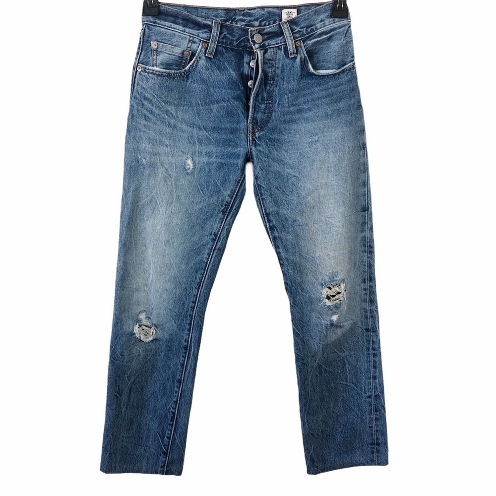 Levi’s Women’s 501 Button Fly Distressed Jeans